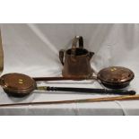 A SELECTION OF COPPERWARE TO INCLUDE A LARGE SWING HANDLED PAIL