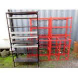 A QUANTITY OF ASSORTED METAL SHELVING