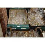 THREE TRAYS OF ASSORTED GLASSWARE TO INC ROYAL BRIERLEY