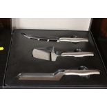 A CASED SET OF VINERS DUBARRY CLASSIC CUTLERY (NOT CHECKED) TOGETHER WITH A BOXED CHEESE SET (2)