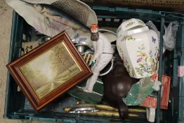 A TRAY OF SUNDRIES TO INC A MODERN W G GRACE CAST METAL DOOR STOP