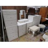 A QUANTITY OF MODERN WHITE BEDROOM FURNITURE