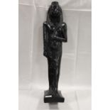 A LARGE EGYPTIAN HIEROGLYPHIC STYLE STATUE - OBVIOUS DAMAGE TO ARM