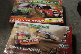 TWO BOXED SCALEXTRIC SETS - POWER RALLY & ARMAGEDDON RAMPAGE