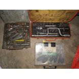 A CASED SOCKET SET, SPANNER SET, SCREWDRIVER SET (3)