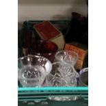 A TRAY OF GLASSWARE AND SUNDRIES