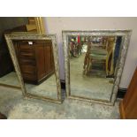 A PAIR OF MODERN FRAMED RECTANGULAR WALL MIRRORS 86 X 61 CM (2)