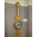 A LIGHT OAK 'DAMASTER' BAROMETER