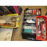 TWO PLASTIC BOXES OF TOOLS AND A YELLOW BOX OF TOOLS (3)