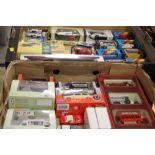 TWO TRAYS OF ASSORTED MATCHBOX AND OTHER DIECAST CARS AND LORRIES