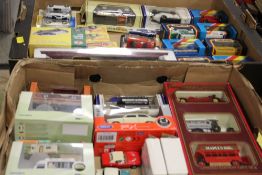 TWO TRAYS OF ASSORTED MATCHBOX AND OTHER DIECAST CARS AND LORRIES