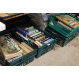 A LARGE QUANTITY OF ASSORTED BOOKS, GILES ANNUALS ETC (TRAYS NOT INCLUDED)