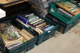 A LARGE QUANTITY OF ASSORTED BOOKS, GILES ANNUALS ETC (TRAYS NOT INCLUDED)