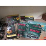 A COLLECTION OF BOSCH TOOLS INCLUDING SANDERS, JIGSAW, SHEAR (5)