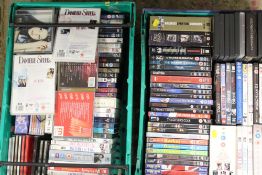 TWO TRAYS OF DVDS - CONTENTS NOT CHECKED