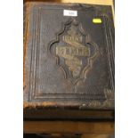 AN ANTIQUE FAMILY BIBLE WITH ILLUSTRATION REFERENCES AND MAPS