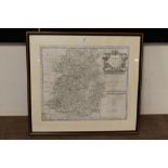 AN ANTIQUE MAP OF SHROPSHIRE BY ROBERT MORDEN