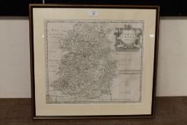 AN ANTIQUE MAP OF SHROPSHIRE BY ROBERT MORDEN