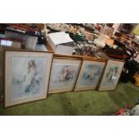 FOUR FRAMED AND GLAZED PRINTS