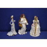 A ROYAL WORCESTER FIGURINE 'MUSIC A/F' TOGETHER WITH 2 OTHER FIGUIRINESConditionReport:THE
