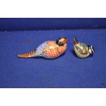 TWO ROYAL CROWN DERBY PAPERWEIGHTS WITH GOLD STOPPERS