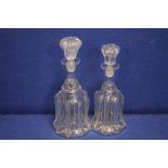 TWO CUT GLASS DECANTERS