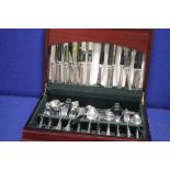 A CASED CANTEEN OF CUTLERY (STAINLESS STEEL)