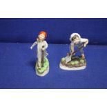 TWO ROYAL WORCESTER FIGURES 'SATURDAYS CHILD WORKS HARD FOR A LIVING' AND 'THURSDAYS CHILD HAS FAR