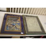 TWO FRAMED ORIENTAL SILKS