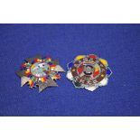 TWO CHINESE WAR LORD TYPE ENAMEL MEDALS (2)