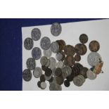 A COLLECTION OF ASSORTED COINS TO INCLUDE SHILLINGS ETC