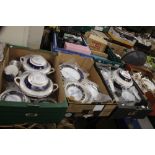 THREE TRAYS OF ROYAL WORCESTER DIPLOMAT TEA AND DINNERWARE (TRAYS NOT INCLUDED)