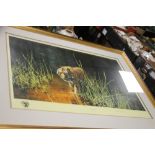 A FRAMED AND GLAZED LIMITED EDITION DAVID SHEPHERD PRINT TITLED "JUNGLE GENTLEMAN"