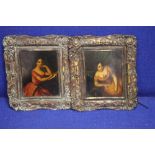 A PAIR OF FRAMED PORTRAIT OILS 20 CM X 17 CMConditionReport:VARIOUS SIGNS OF CRAZING