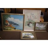 A COLLECTION OF ASSORTED PICTURES AND PRINTS TO INCLUDE A STILL LIFE