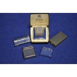 FIVE VINTAGE LIGHTERS, TO INCLUDE RONSON AND COLIBRI TYPES (5)