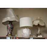 THREE TABLE LAMPS