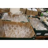 THREE TRAYS OF ASSORTED GLASSWARE (TRAYS NOT INCLUDED)