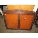 A VINTAGE OAK GLAZED NOTICE BOARD W-99 CM