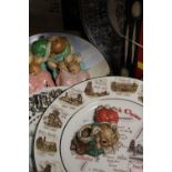 A BOX OF ASSORTED SUNDRIES TO INCLUDE PENDELFIN RABBITS, VINTAGE CUTLERY, COLLECTORS PLATES