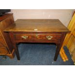 A 19TH CENTURY OAK SIDE TABLE WITH SINGLE DRAWER W-91 CM