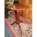 A MODERN MAHOGANY PEDESTAL TRIPOD TABLE