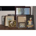 A QUANTITY OF ASSORTED PICTURES AND PRINTS TO INCLUDE WESTMINSTER ABBEY NEEDLEWORK