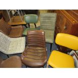 SEVEN ASSORTED LEATHER DINING CHAIRS