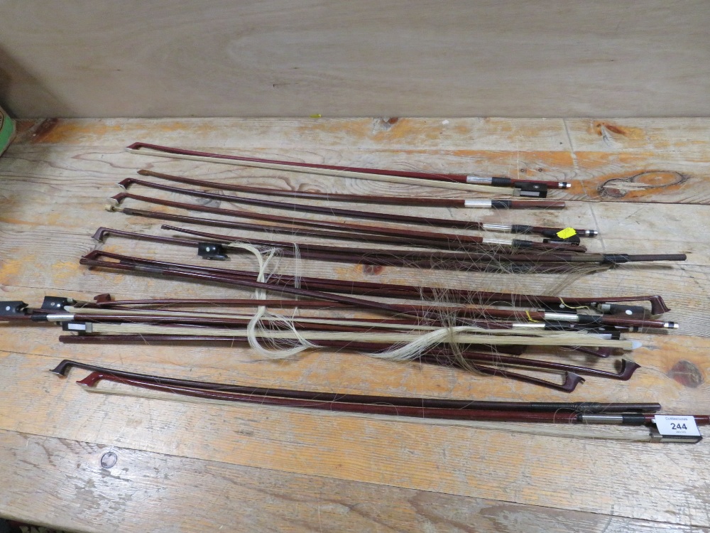 A COLLECTION OF ASSORTED VIOLIN BOWS