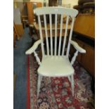 A TRADITIONAL PAINTED WINDSOR ARMCHAIR