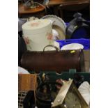 THREE TRAYS OF ASSORTED SUNDRIES TO INCLUDE CLOCKS, TREEN BOXES, CANDLE HOLDERS, ETC