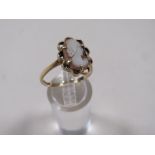 A 9CT GOLD VINTAGE CAMEO RING - APPROX 2.8g TOGETHER WITH AN ETERNITY RING (2)