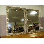 A PAIR OF MODERN FRAMED RECTANGULAR WALL MIRRORS 86 X 61 CM (2)