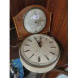 A METAMEC WALL CLOCK TOGETHER WITH A BENTIME MANTLE CLOCK (2)